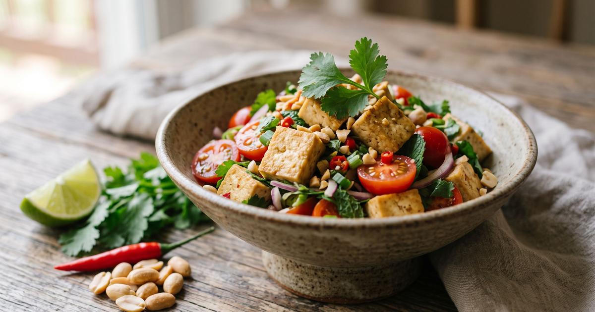 Yam Tao Hu, Thai Spicy Tofu Salad