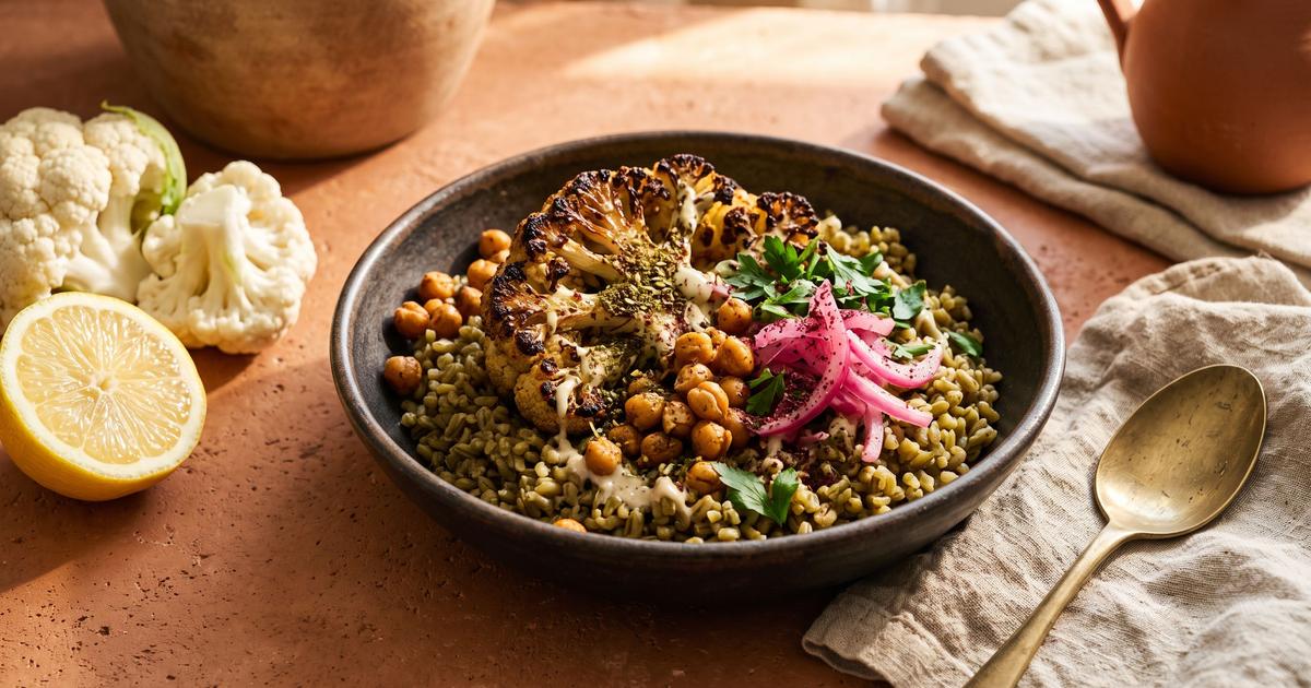 Za'atar Cauliflower and Freekeh Bowl