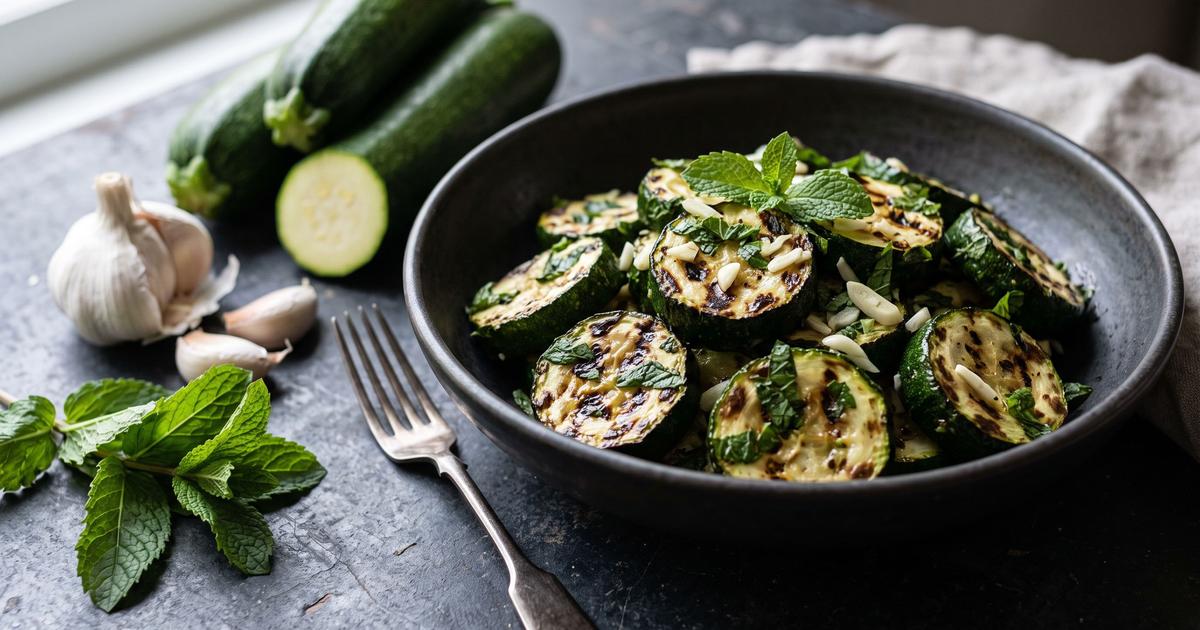 Zucchine alla Scapece, Marinated Zucchini with Mint