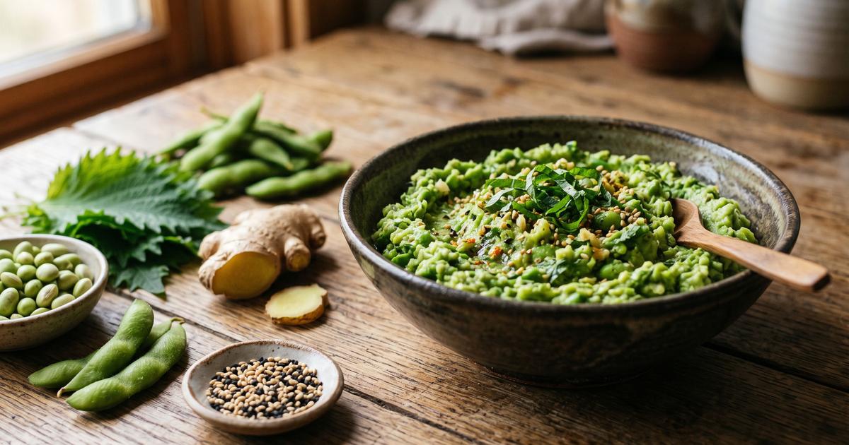 Zunda Dip (Smashed Edamame with Shiso)