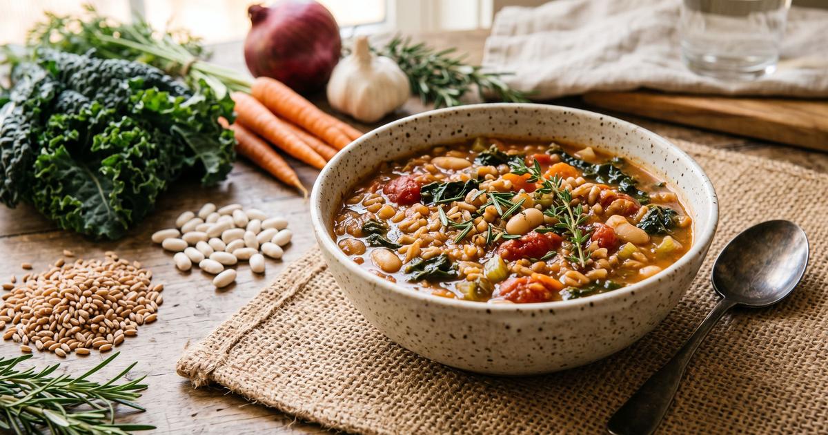 Zuppa di Farro, Tuscan Farro and Bean Soup