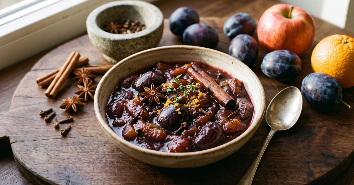 Zwetschgenkompott, Bavarian Spiced Plums